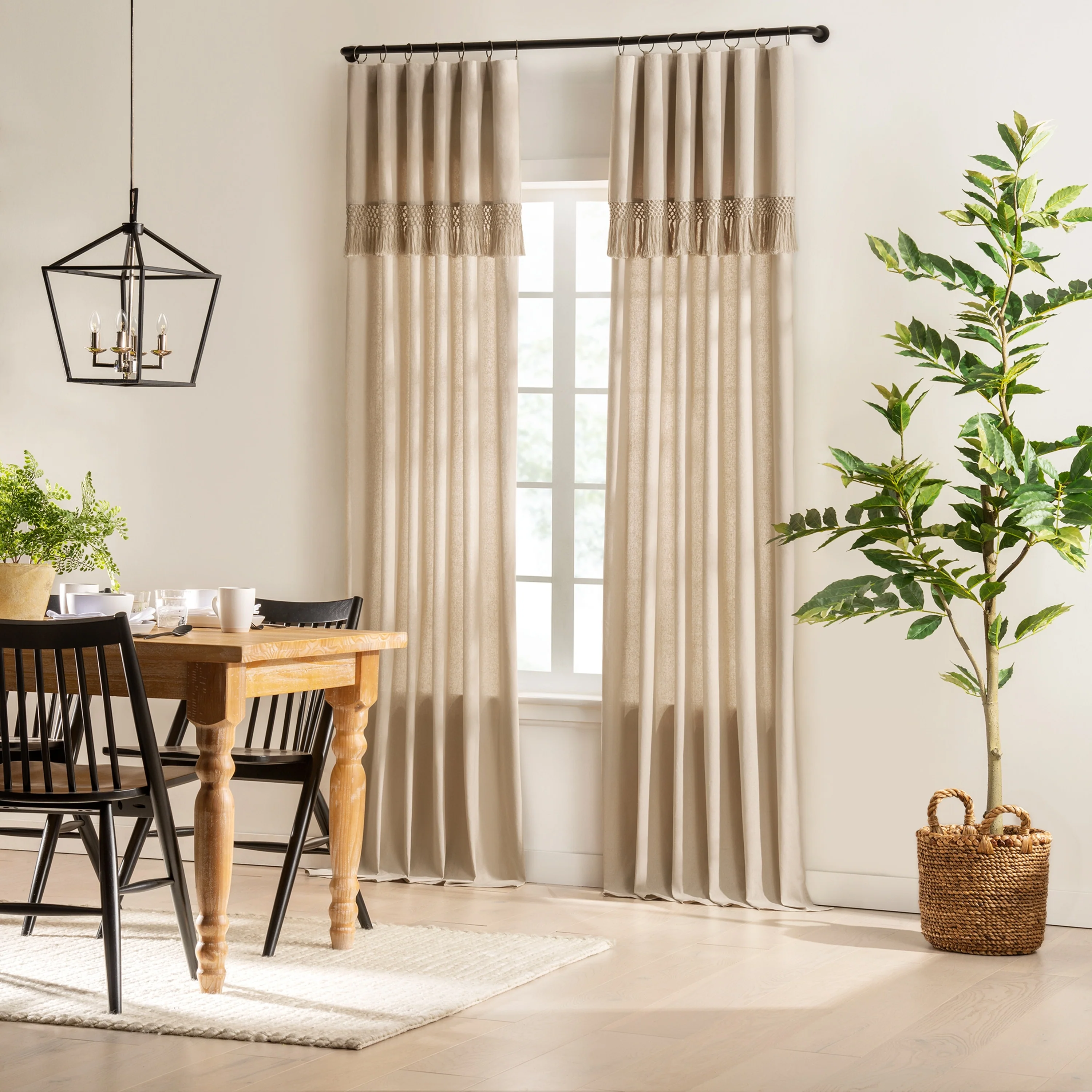 Light Filtering Ringed Window Curtain Panel