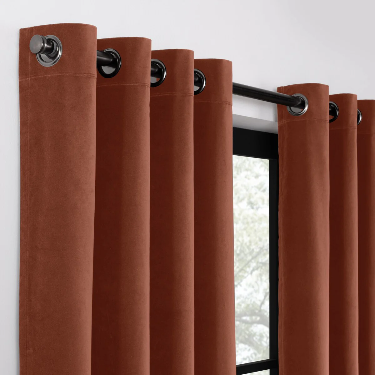 Luxury Cotton Velvet 100% Blackout Grommet Curtain Window Panel