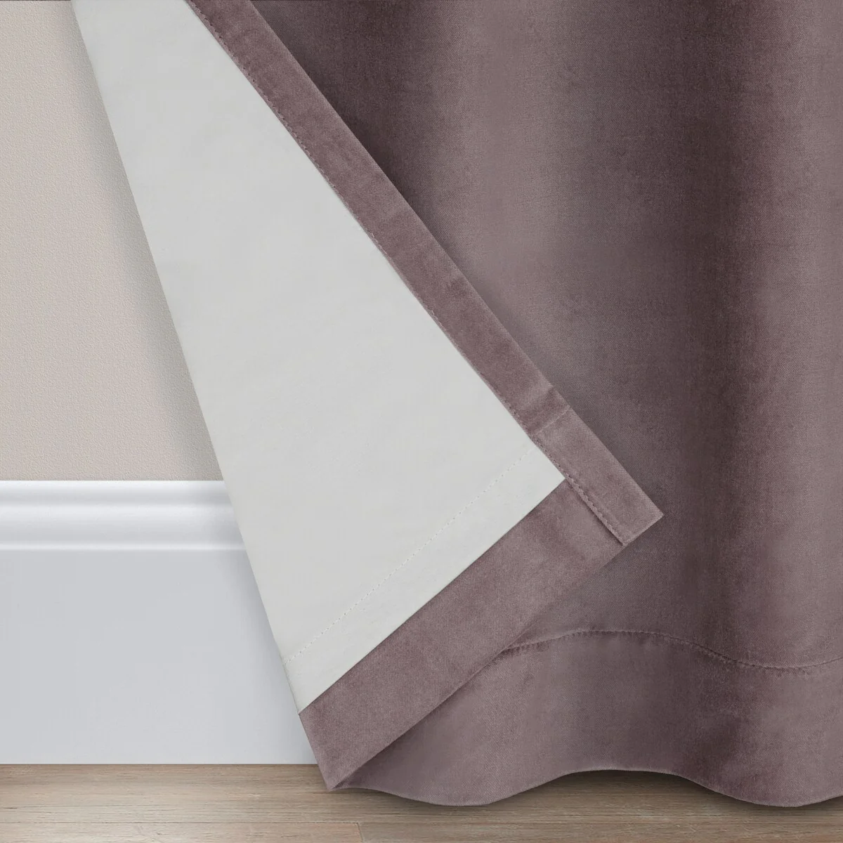 Luxury Cotton Velvet 100% Blackout Grommet Curtain Window Panel