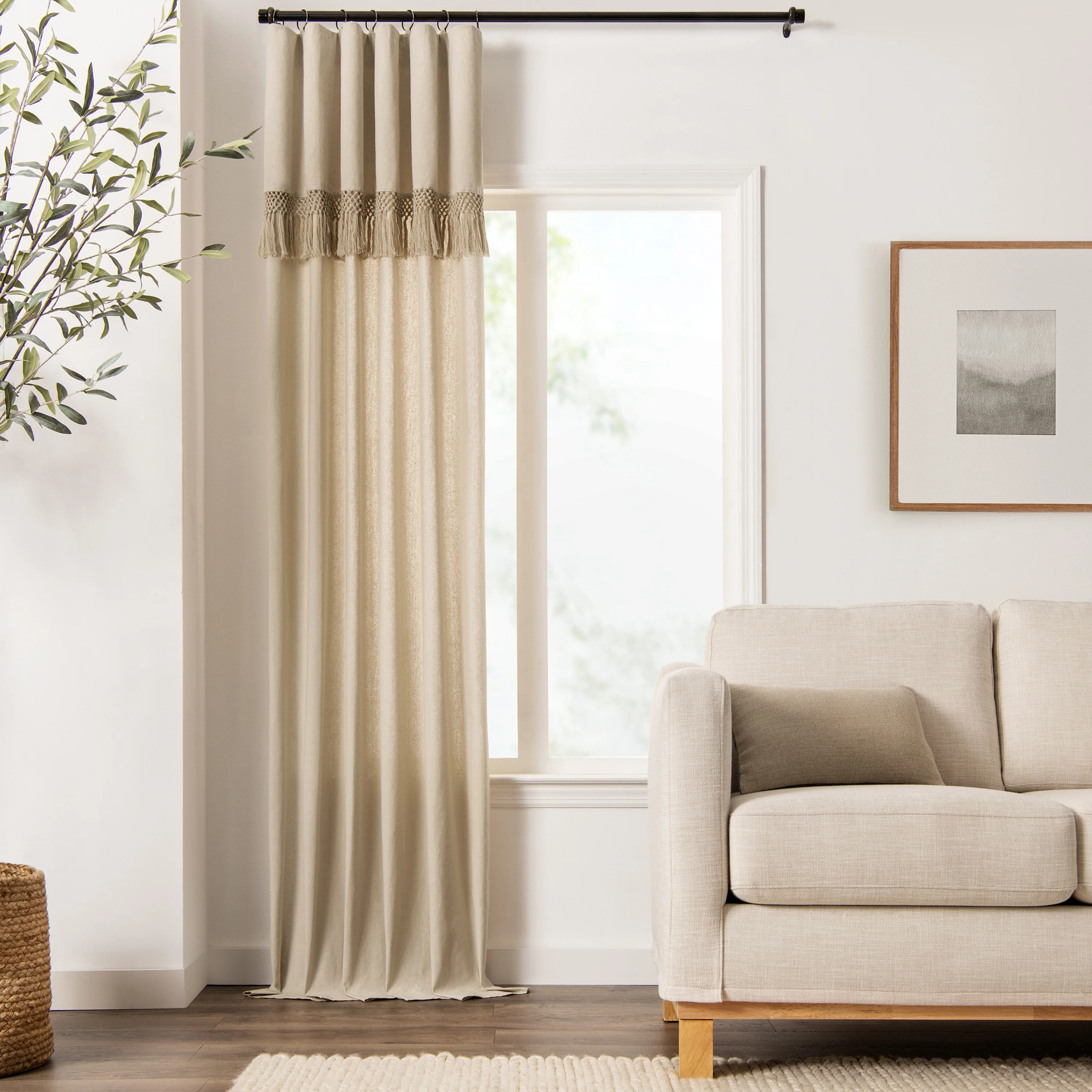 Light Filtering Ringed Window Curtain Panel