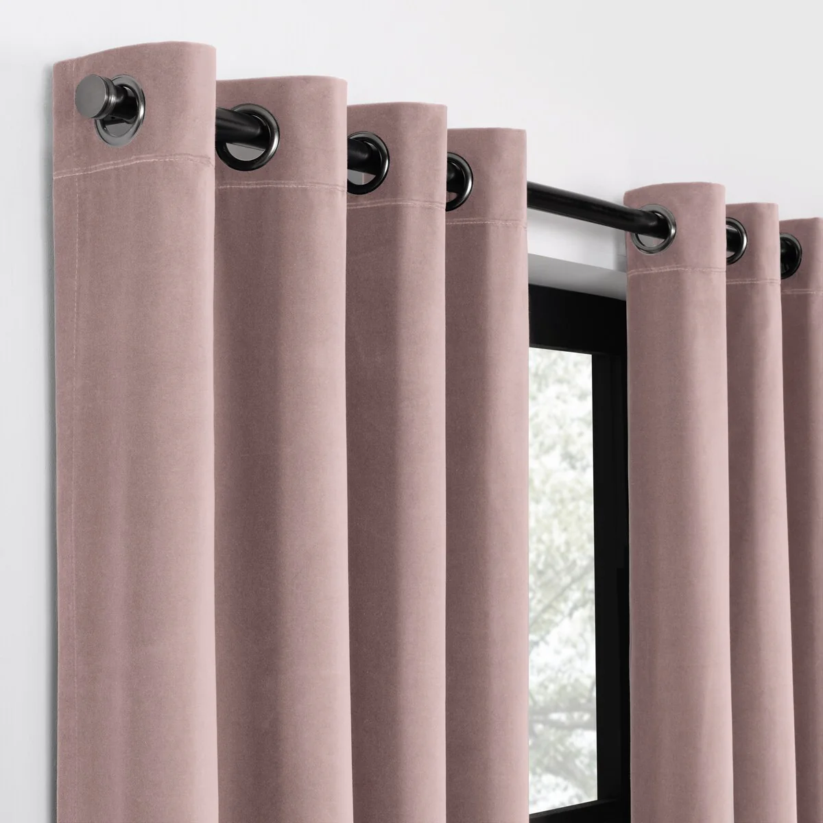 Luxury Cotton Velvet 100% Blackout Grommet Curtain Window Panel