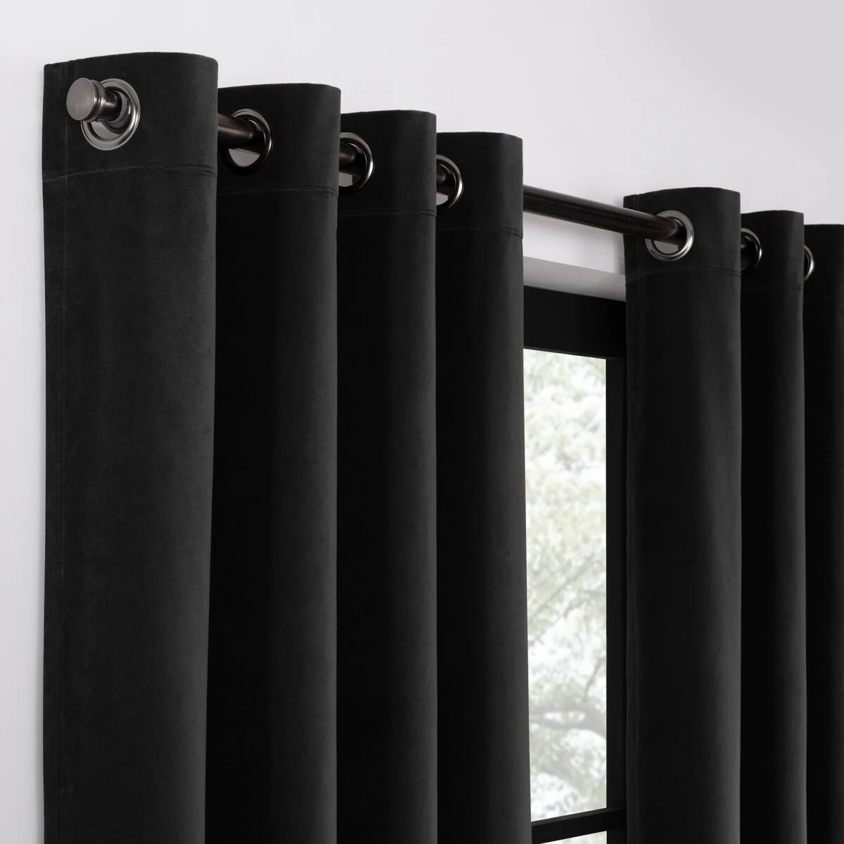 Luxury Cotton Velvet 100% Blackout Grommet Curtain Window Panel