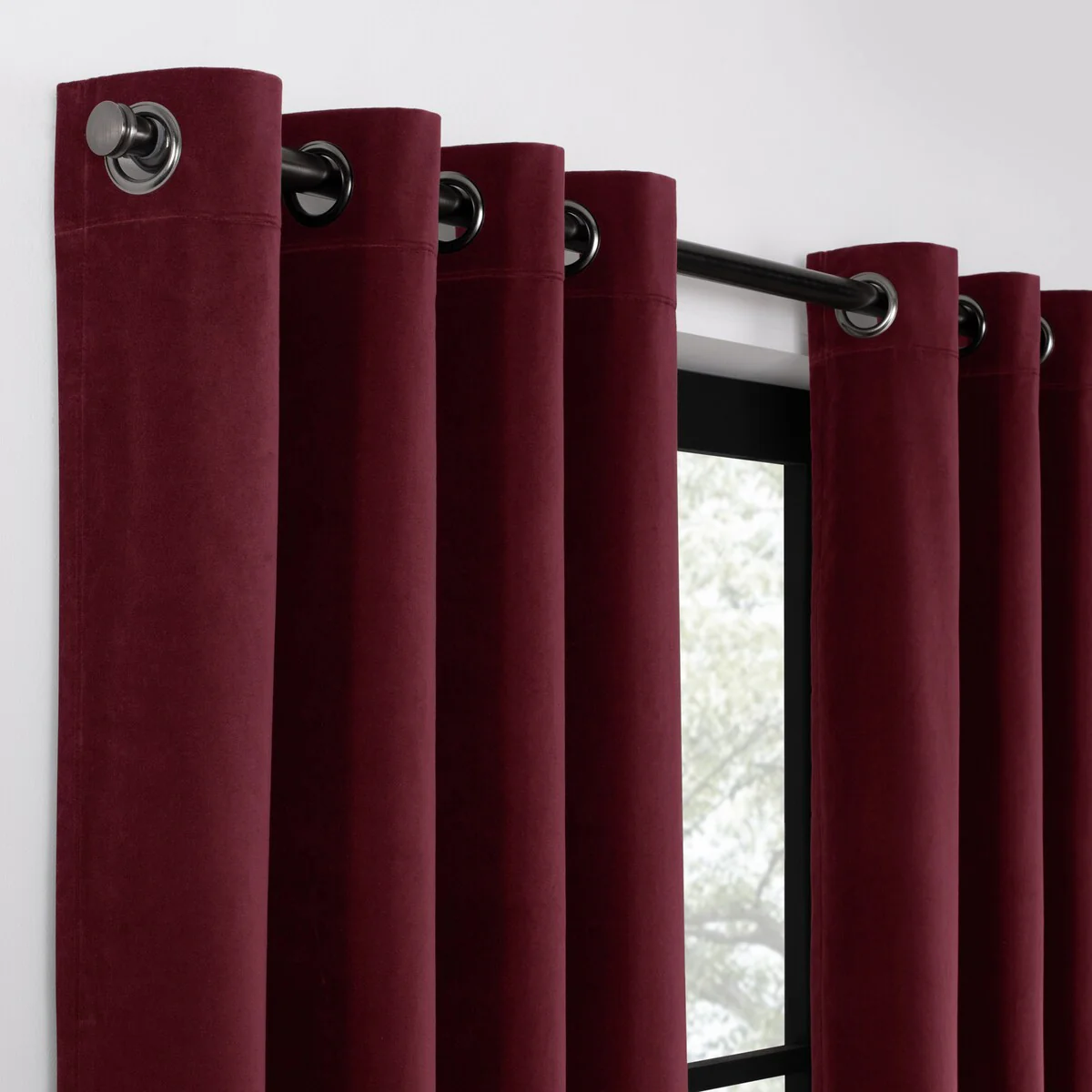 Luxury Cotton Velvet 100% Blackout Grommet Curtain Window Panel
