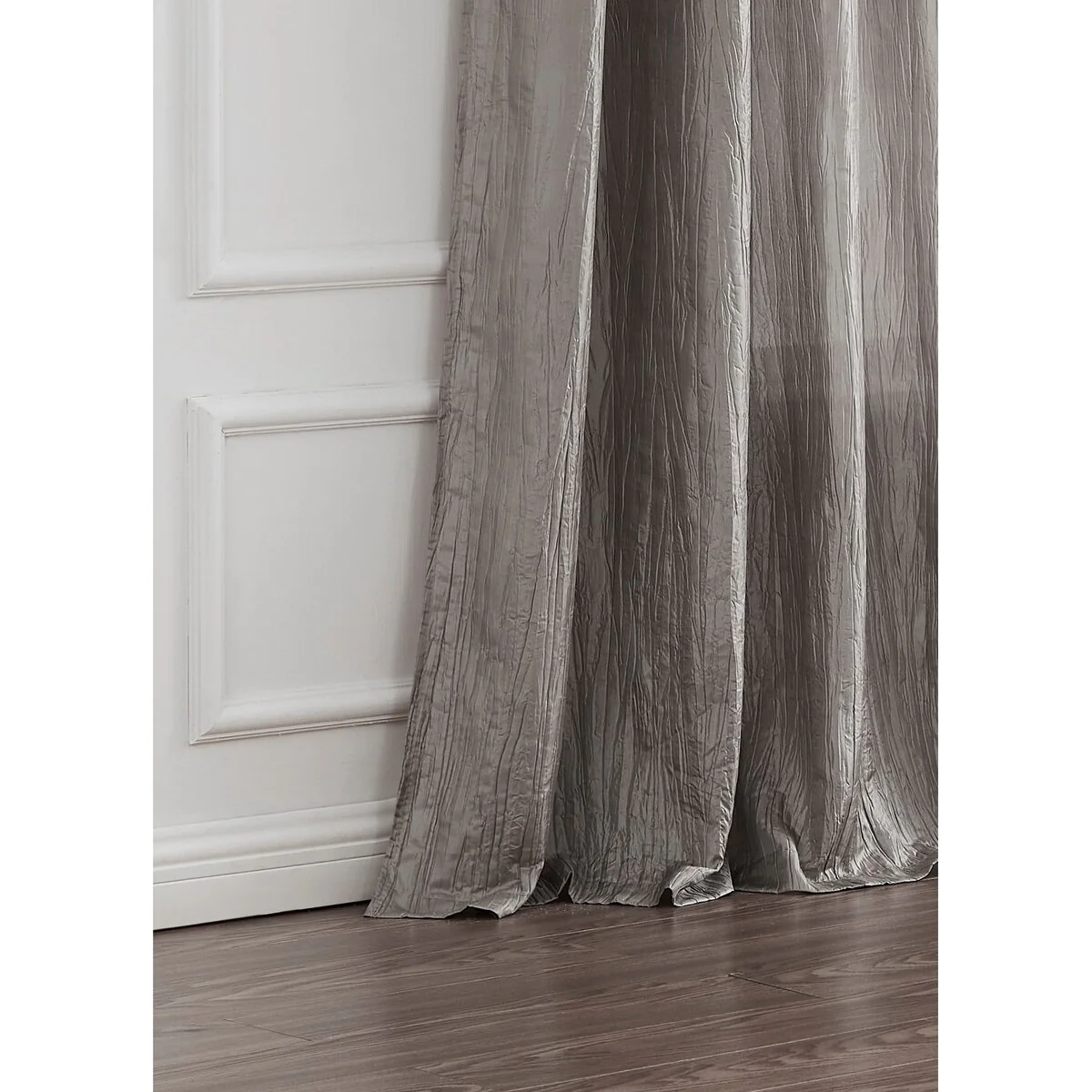 Crushed Silk Light Filtering Grommet Single Panel Extra Wide Curtains