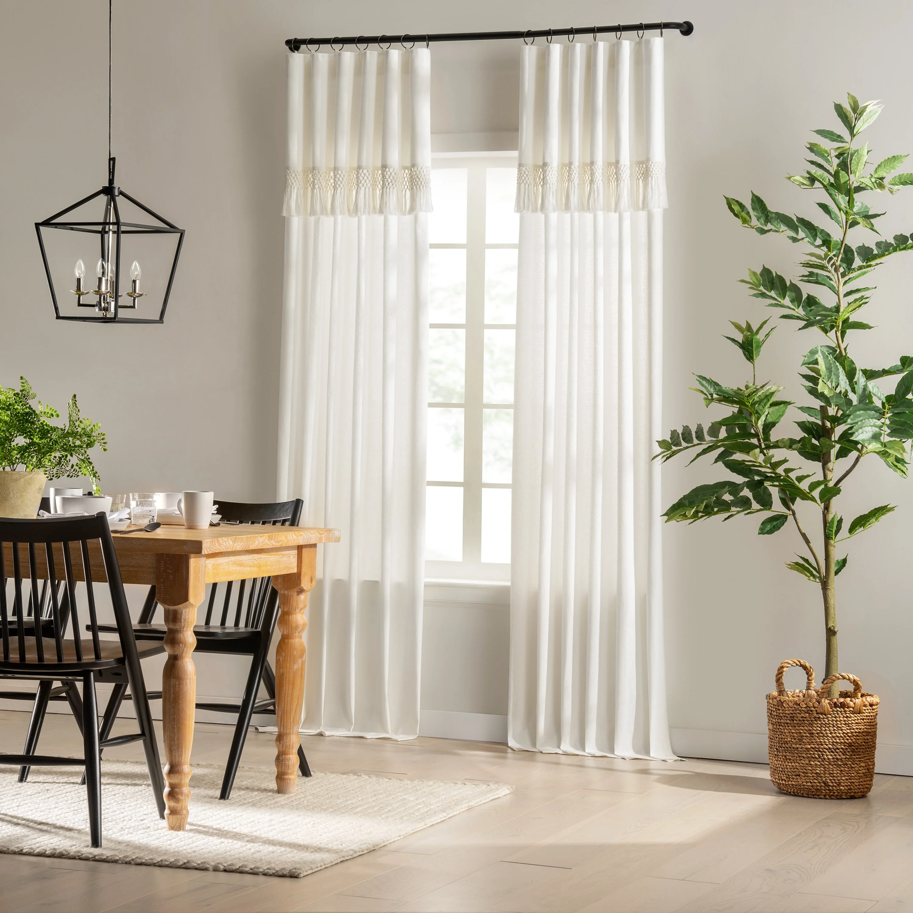Light Filtering Ringed Window Curtain Panel