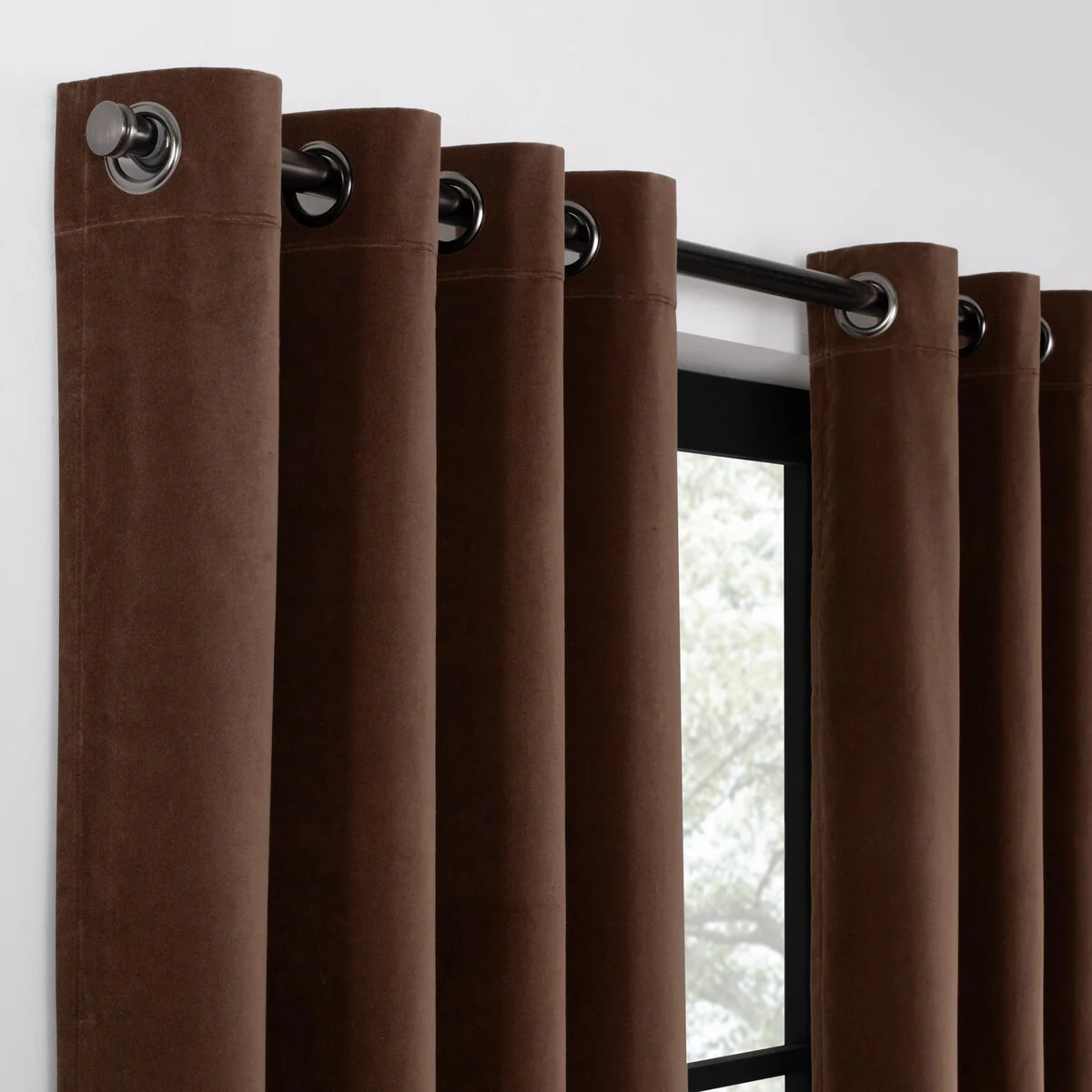 Luxury Cotton Velvet 100% Blackout Grommet Curtain Window Panel
