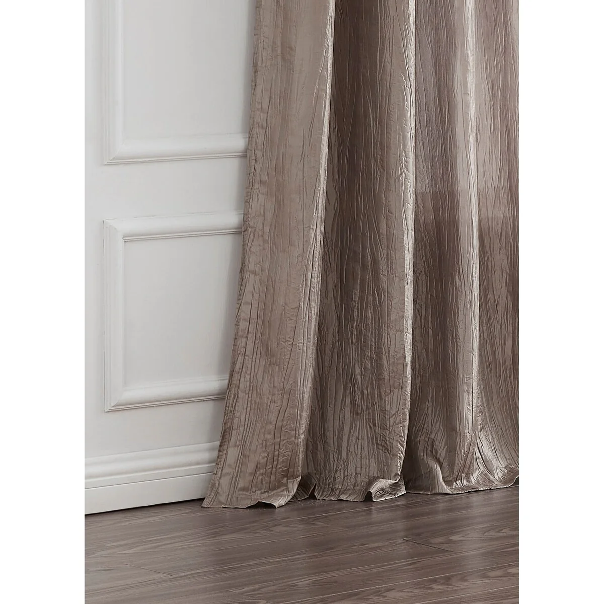Crushed Silk Light Filtering Grommet Single Panel Extra Wide Curtains