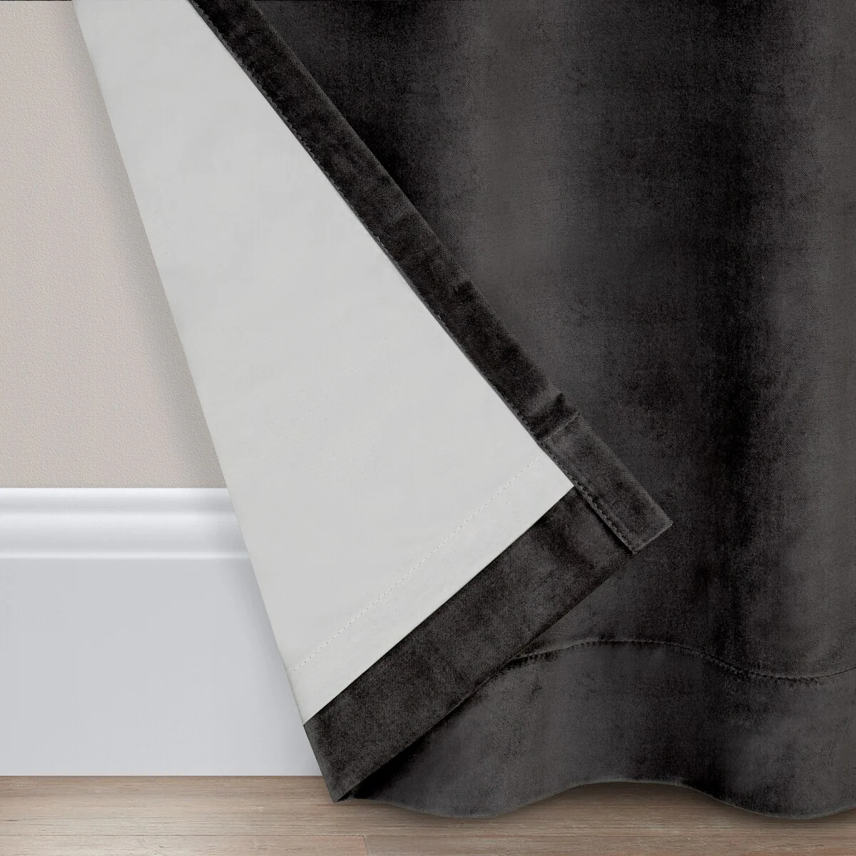 Luxury Cotton Velvet 100% Blackout Grommet Curtain Window Panel