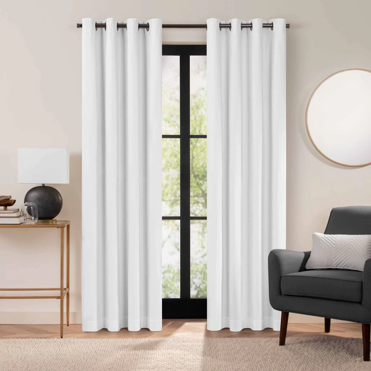 Luxury Cotton Velvet 100% Blackout Grommet Curtain Window Panel