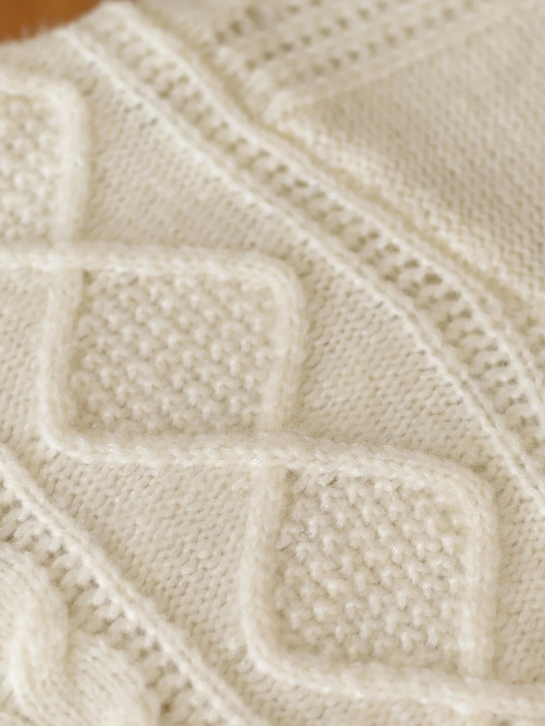 Cable White Irish Knit Wool Sweater