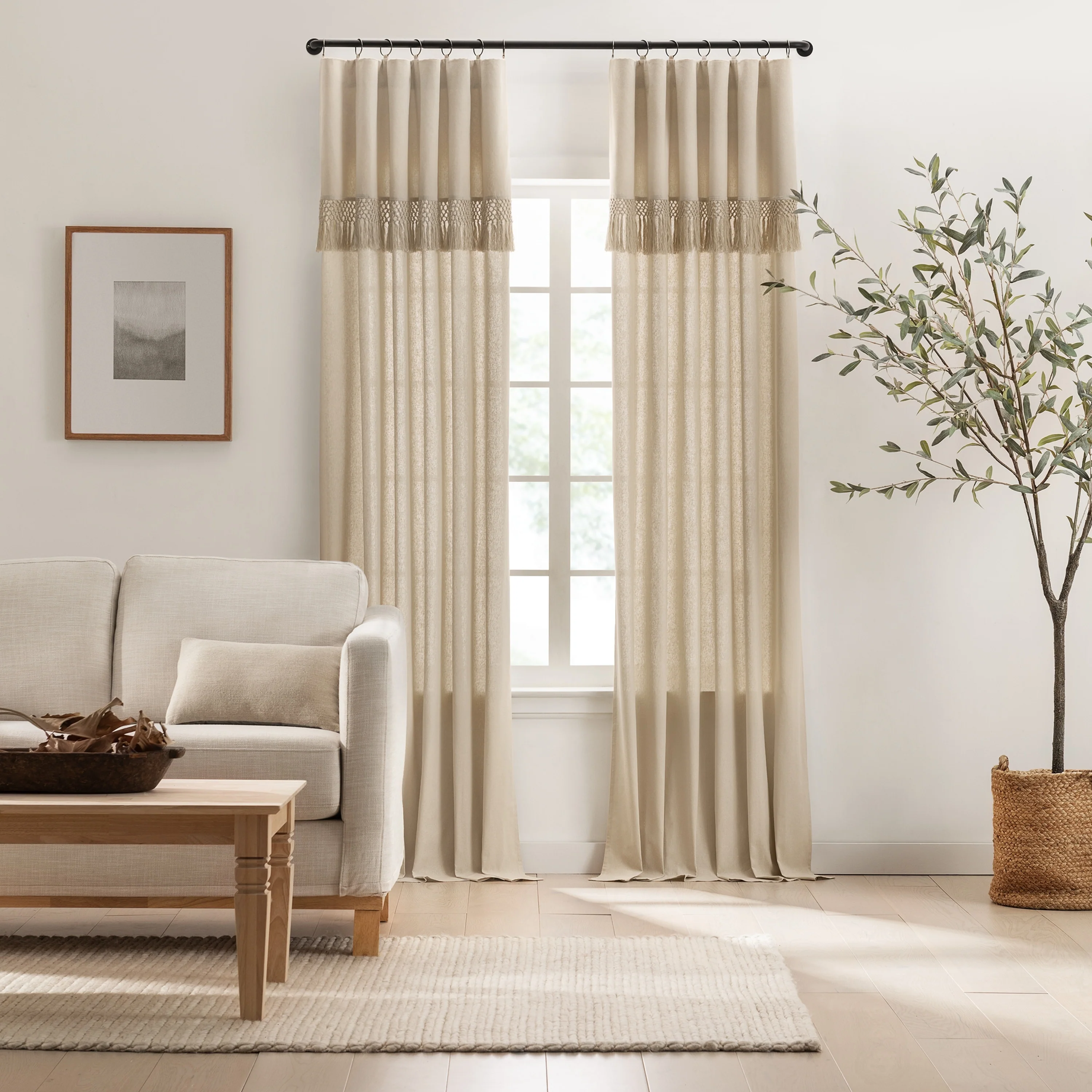 Light Filtering Ringed Window Curtain Panel