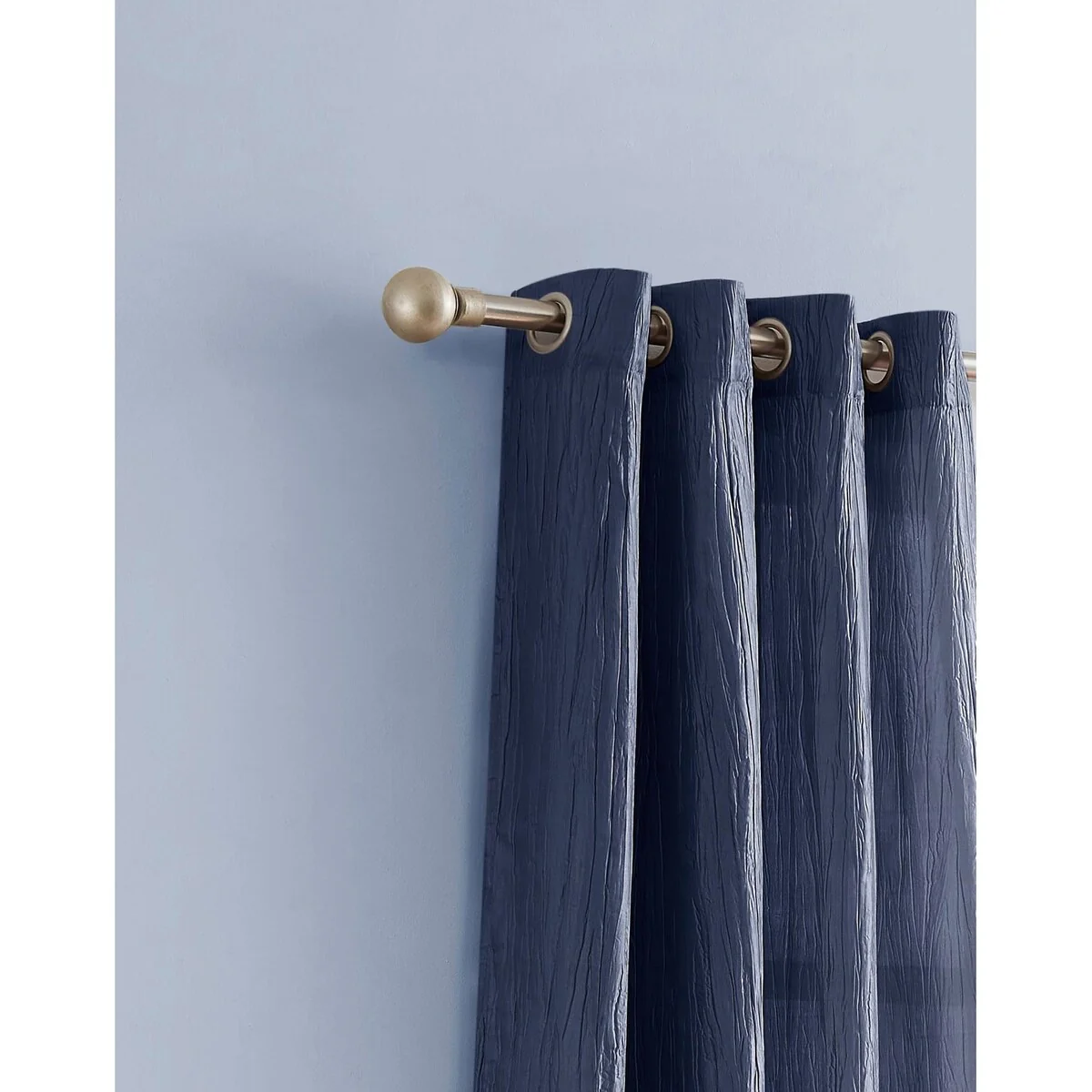Crushed Silk Light Filtering Grommet Single Panel Extra Wide Curtains