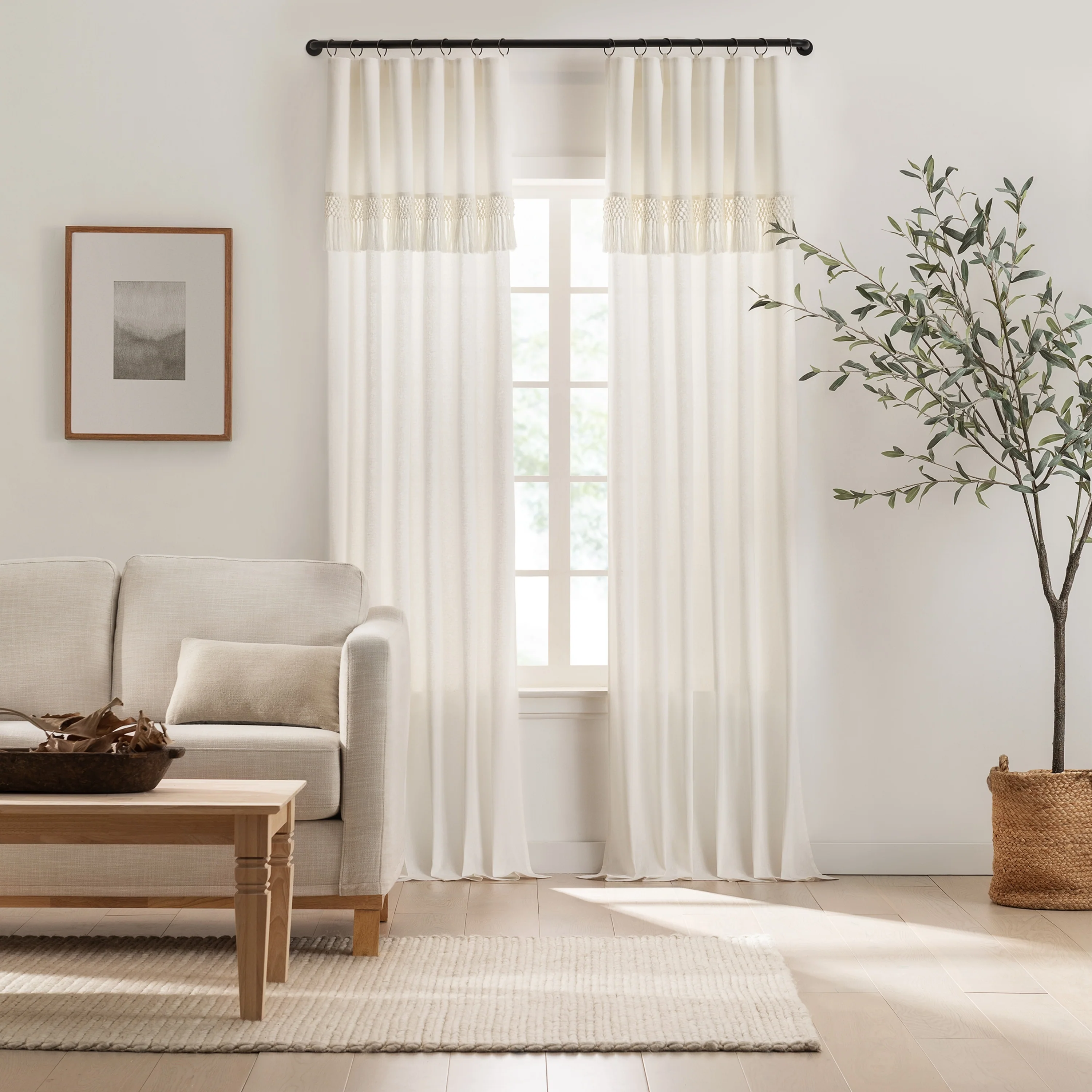 Light Filtering Ringed Window Curtain Panel