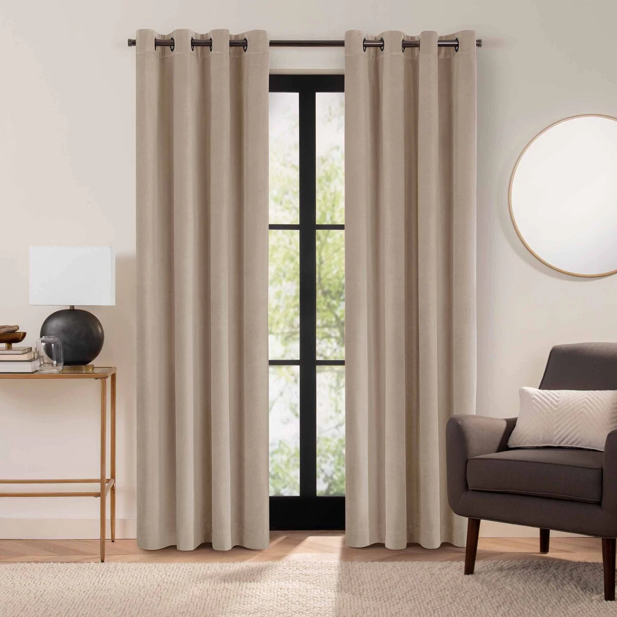 Luxury Cotton Velvet 100% Blackout Grommet Curtain Window Panel
