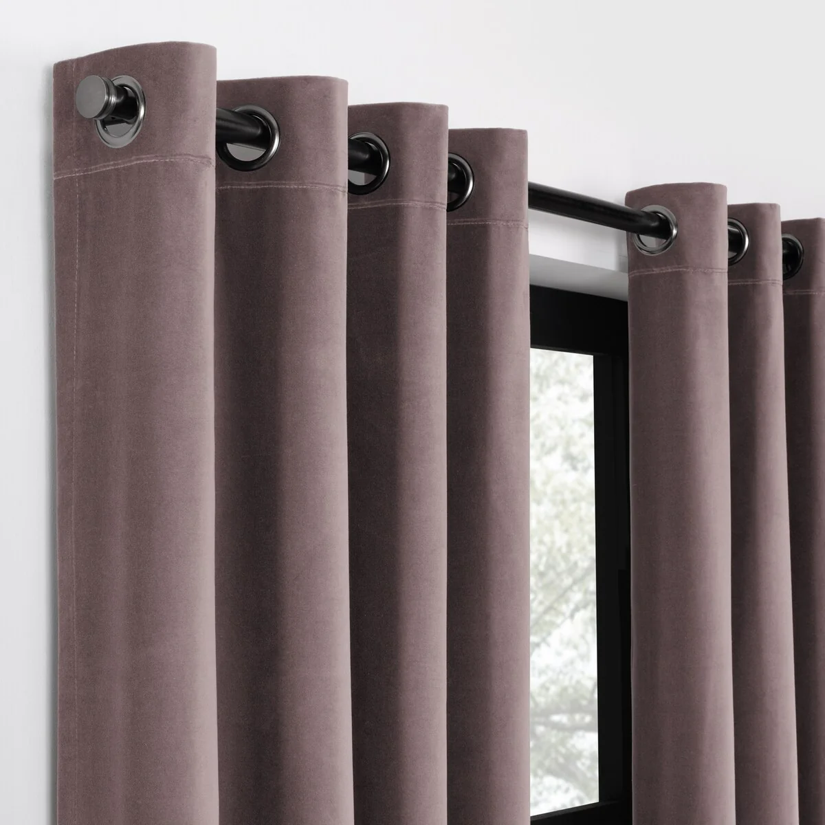Luxury Cotton Velvet 100% Blackout Grommet Curtain Window Panel