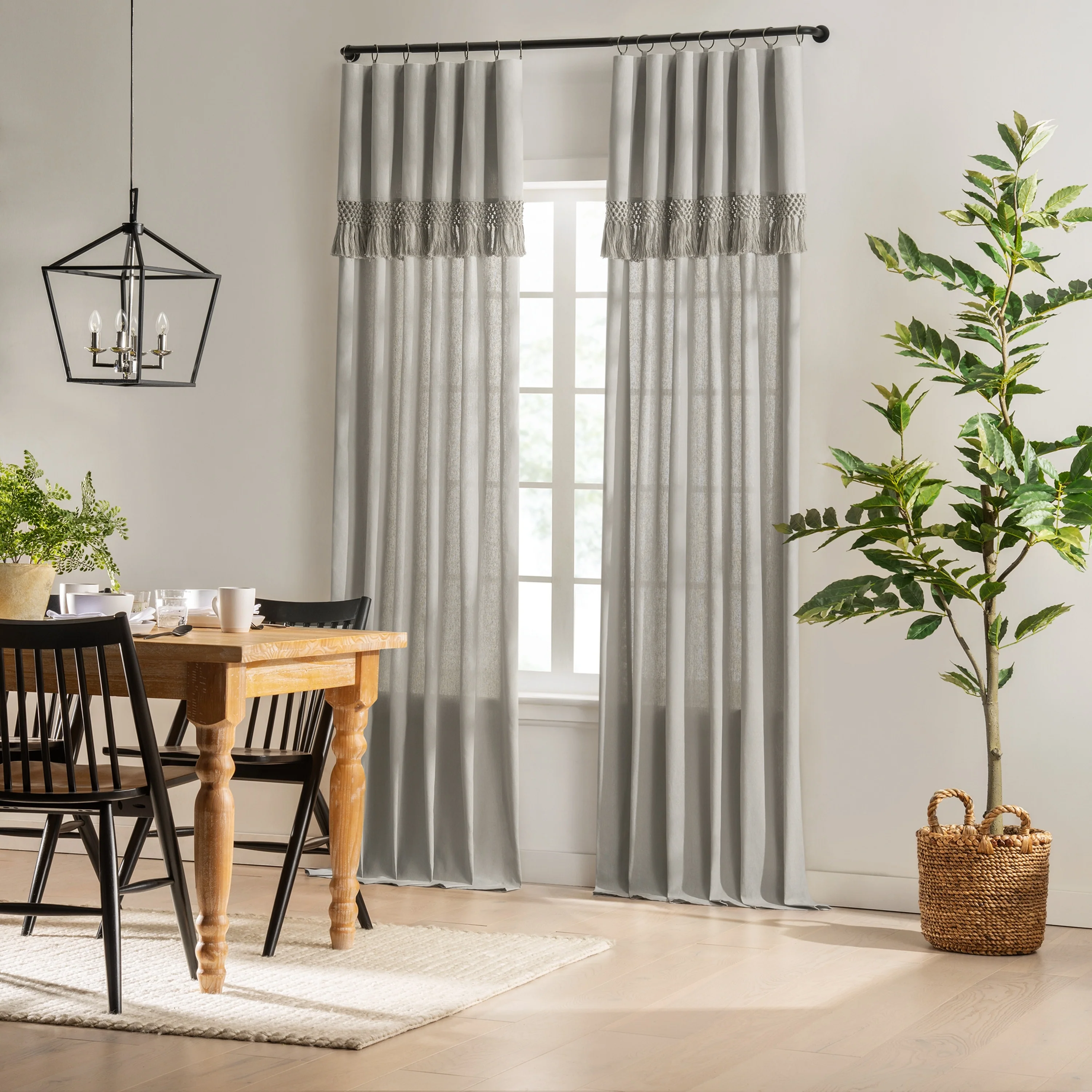 Light Filtering Ringed Window Curtain Panel