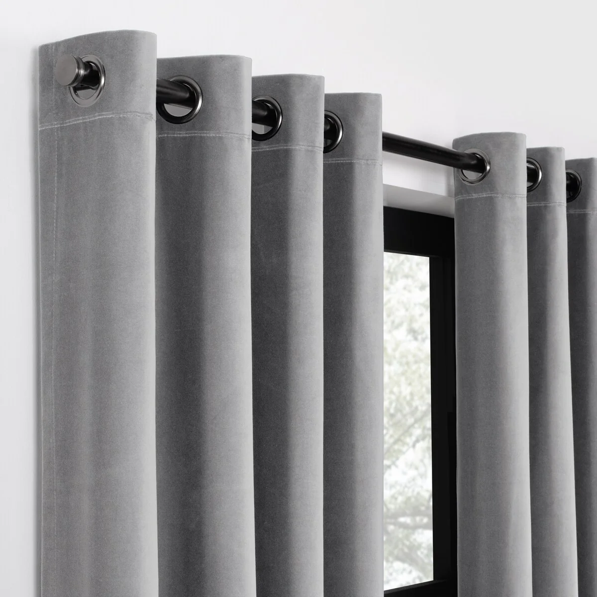 Luxury Cotton Velvet 100% Blackout Grommet Curtain Window Panel
