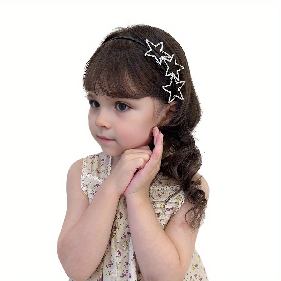 Children's Starry Rhinestone Headband ?1pc Luxurious Hollowed-Out Five-Point Star Hairband, Iron Material, for Girls Ages 3-14 ?Fashionable Y2K Hair Accessory for Securing Hair