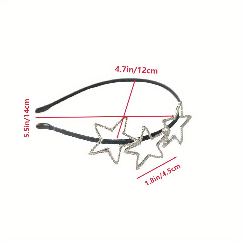 Children's Starry Rhinestone Headband ?1pc Luxurious Hollowed-Out Five-Point Star Hairband, Iron Material, for Girls Ages 3-14 ?Fashionable Y2K Hair Accessory for Securing Hair