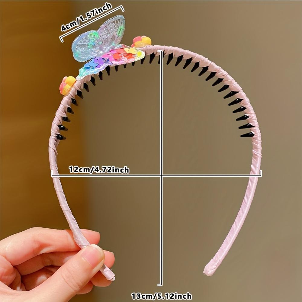 3pcs LEMON LOVEO Colorful Butterfly Hair Bands for Girls - Non-Slip, Comfort Fit Headbands with Resin & Polyester, All-Season Versatility, Mixed Colors - Ideal for Preventing Hair Slipping, Hair Accessories for Girls